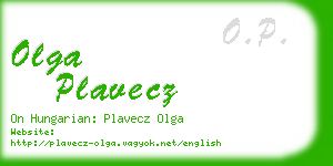 olga plavecz business card